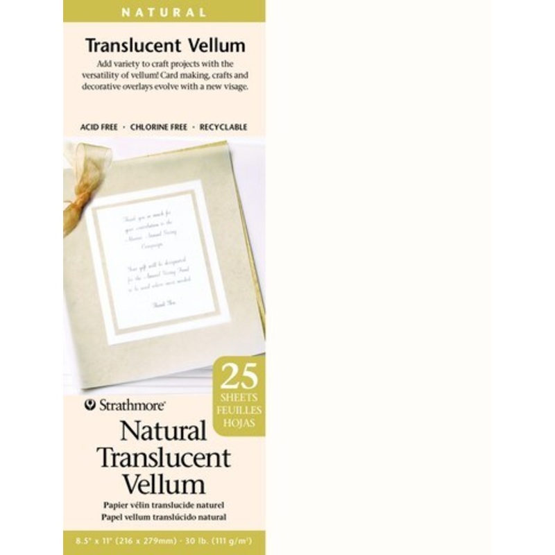 TRANSLUCENT VELLUM NATURAL 8.5 X 11 25 SHEET PACK