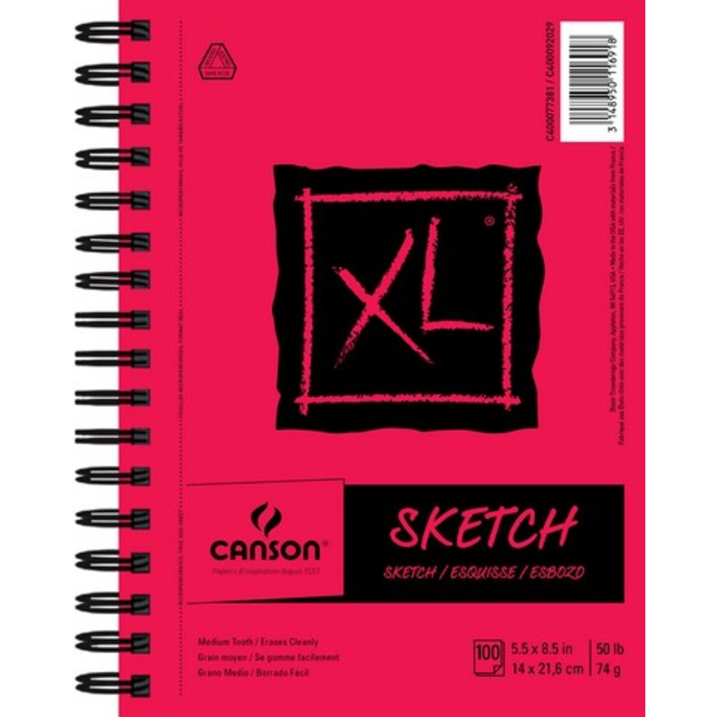 XL SKETCH PAD 100 SHEET SIDE WIRE 5.5 X 8.5