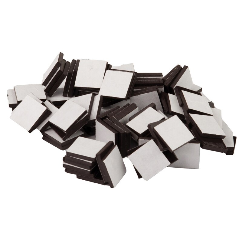 Adhesive Magnetic Squares, 1/2″ sq, Pack of 100