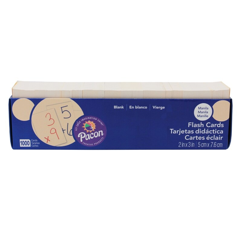 Blank Flash Card Dispenser Box, Manila, Unruled 3″ x 2