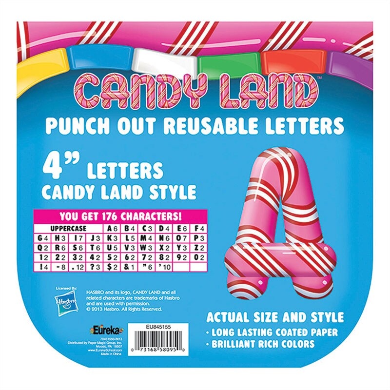 Candy Land Peppermint Stripe Deco 4″ Letters, 176 Characters