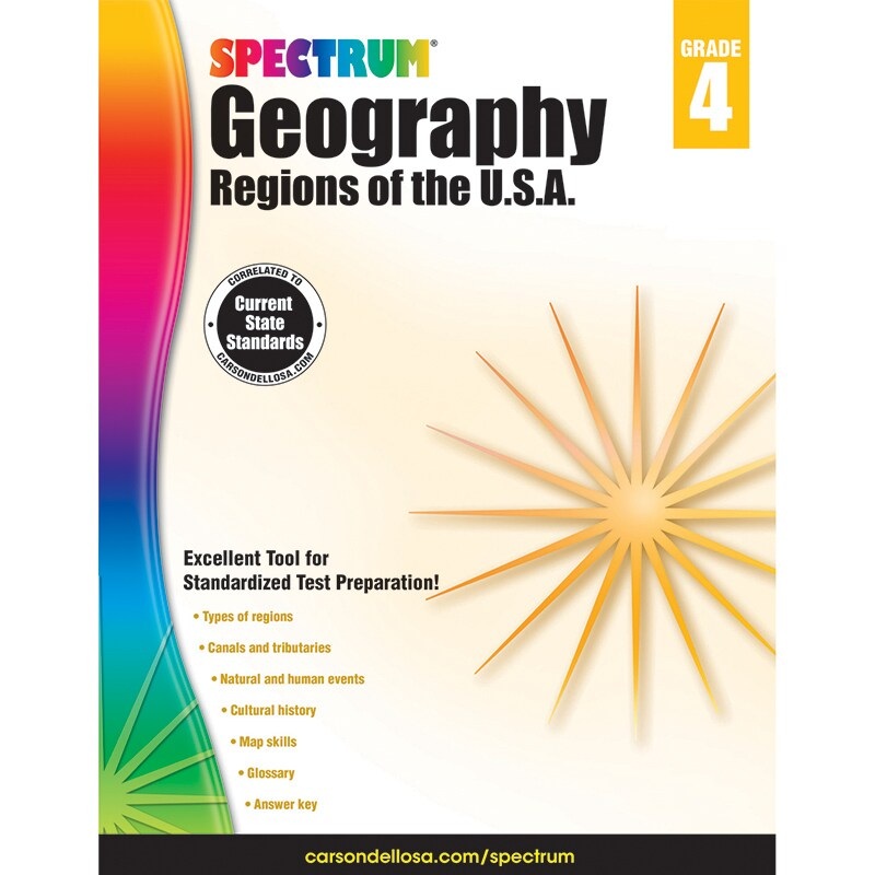 Spectrum Geography: Regions of the U.S.A., Grade 4