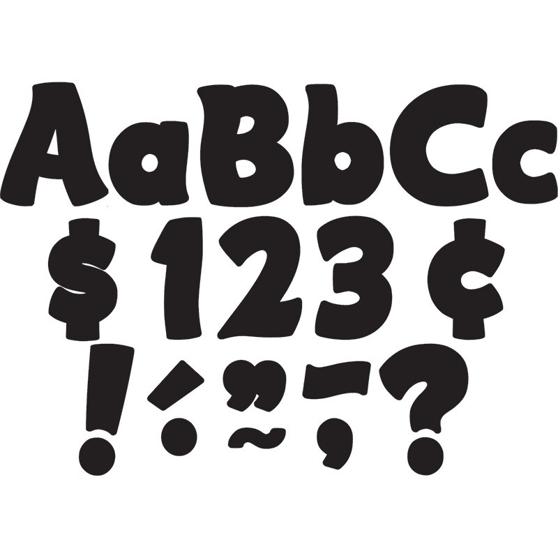 Black Funtastic 4″ Letters Combo Pack, 208 Pieces