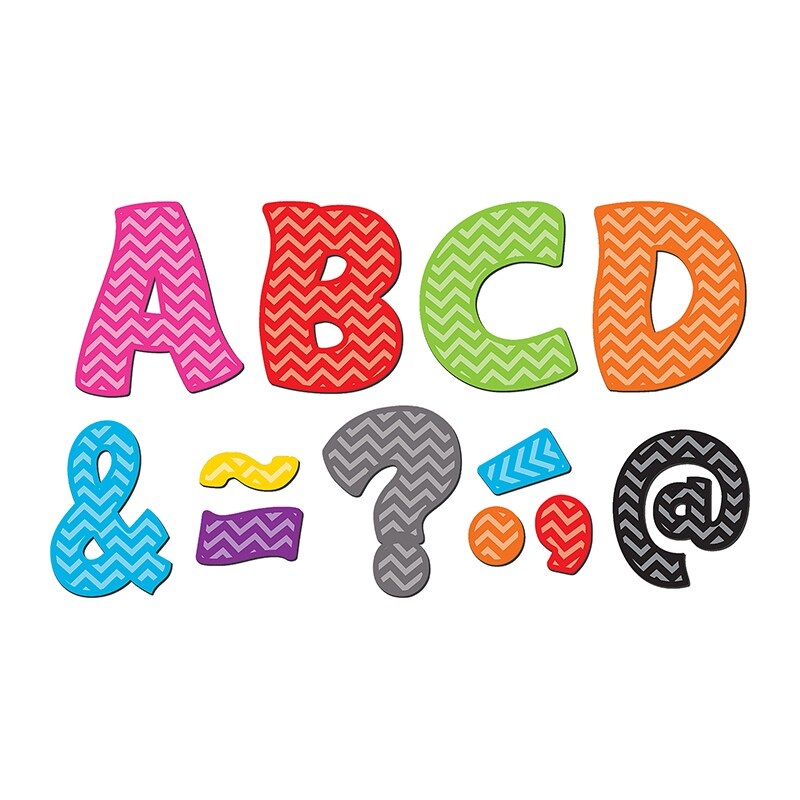 Chevron Funtastic Font 3″ Magnetic Letters, 67 Pieces