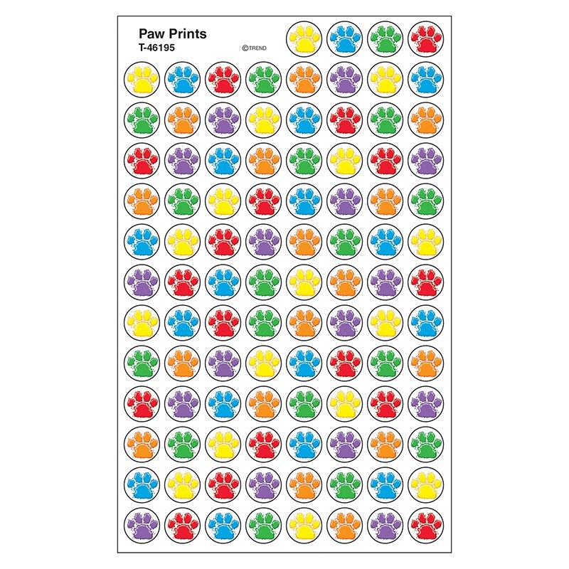 Paw Prints superSpots Stickers, 800 ct