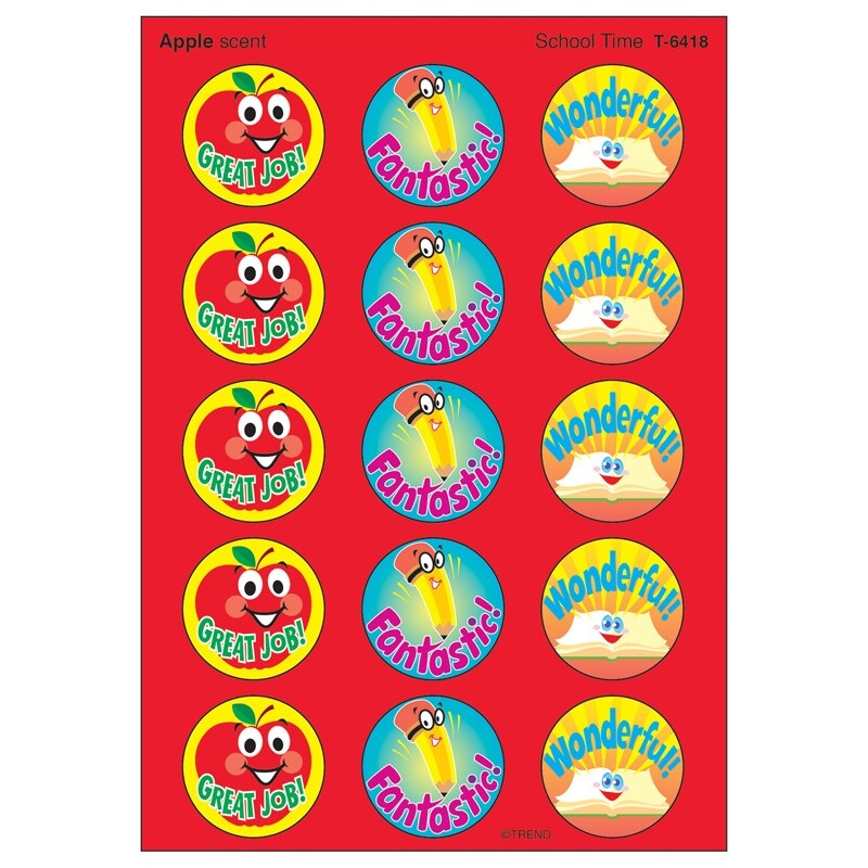 School Time/Apple Stinky Stickers, 60 ct.