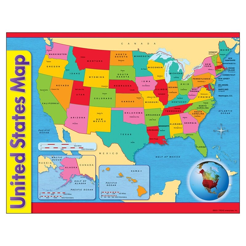 United States Map Learning Chart, 17″ x 22″