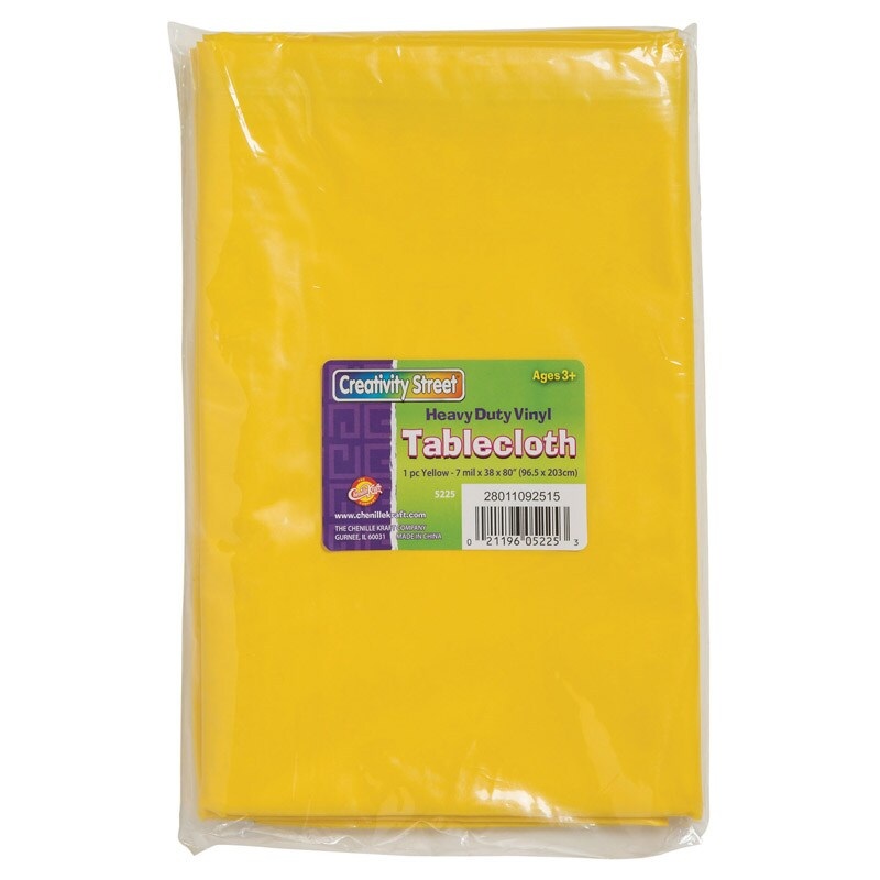 Vinyl Tablecloth, Yellow, 38″ x 80
