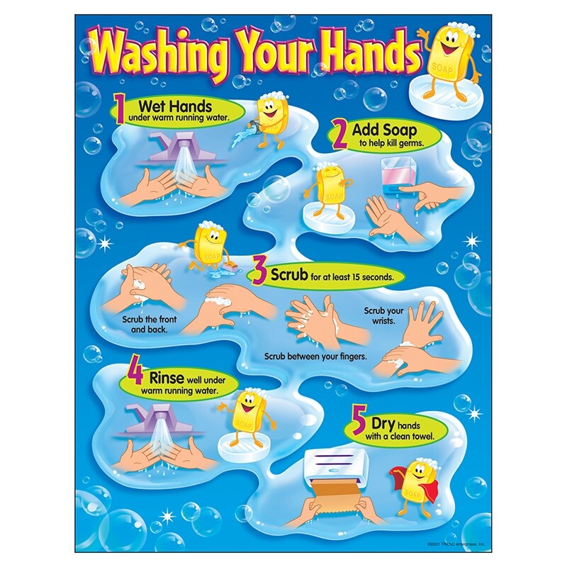 Washing Your Hands Learning Chart, 17″ x 22″