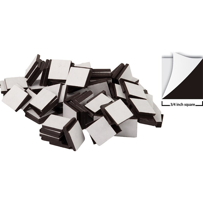 Adhesive Magnetic Squares, 3/4″ sq, Pack of 50