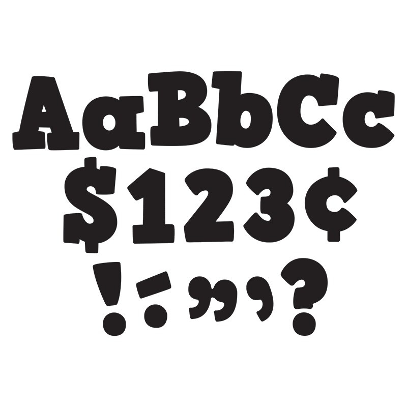 Black Bold Block 4″ Letters Combo Pack