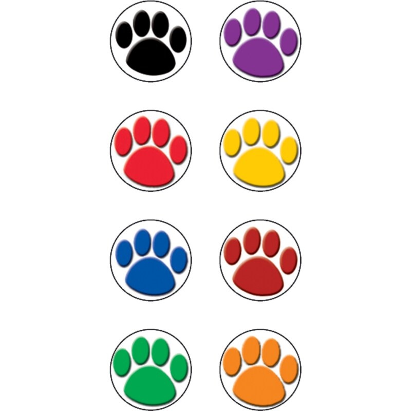 Colorful Paw Prints Mini Stickers, 3/8
