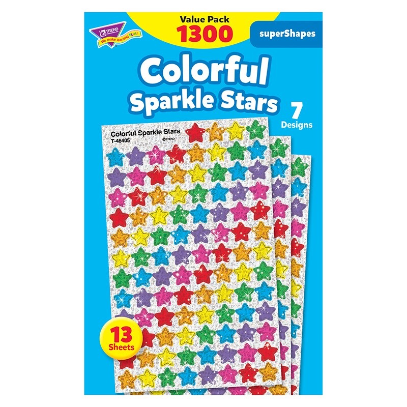 Colorful Sparkle Stars superShapes Value Pack, 1300 ct