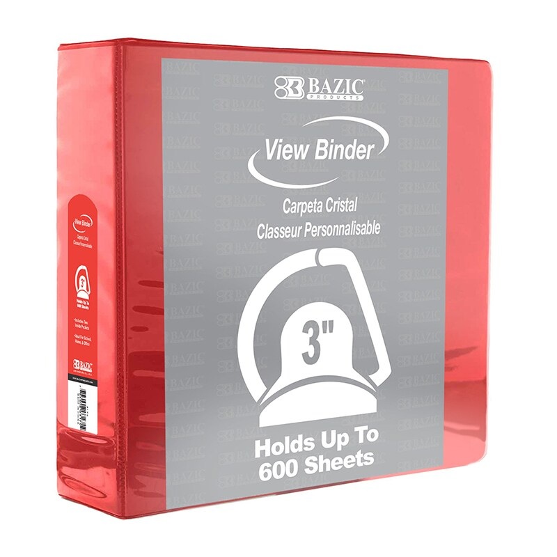 Slant D Ring View Binder with 2 Pockets, 3