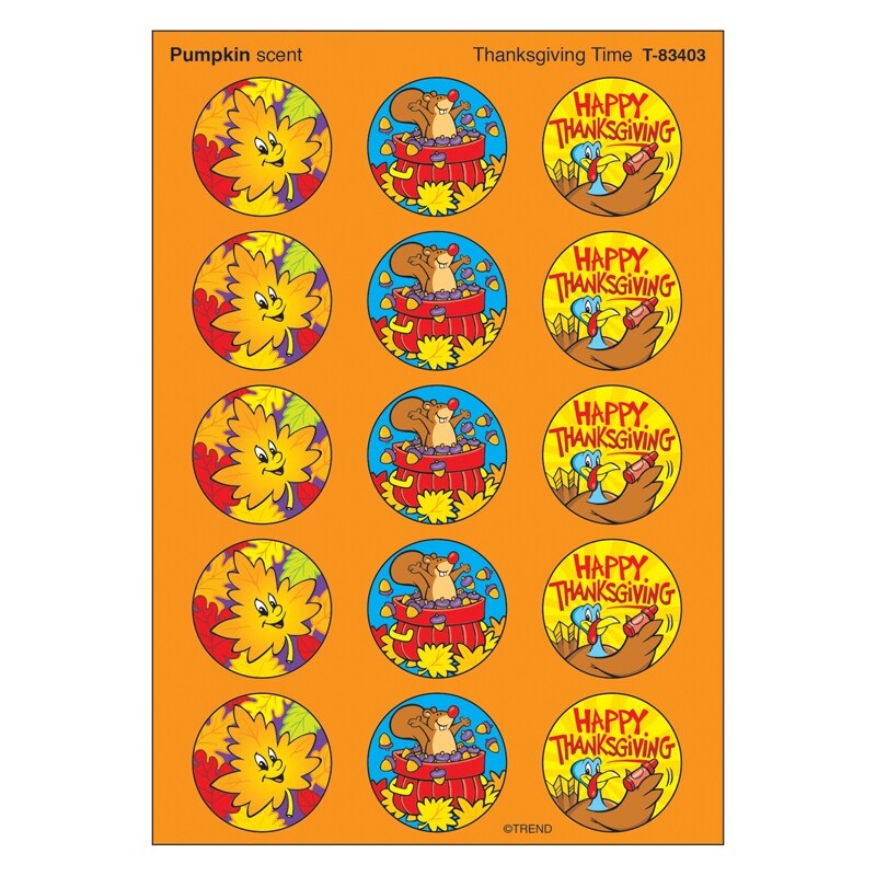 Thanksgiving Time/Pumpkin Stinky Stickers, 60 ct.