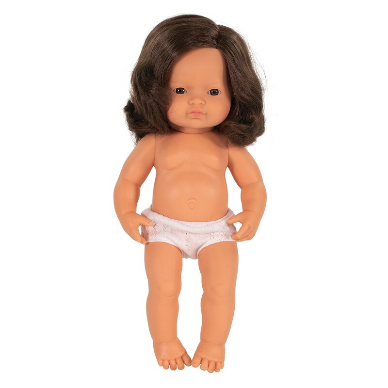 Anatomically Correct 15″ Baby Doll, Caucasian Girl, Brunette