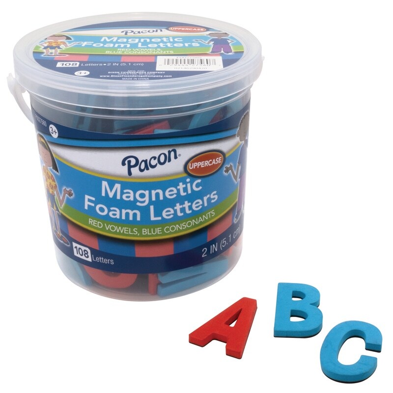 Magnetic Foam Letters, Uppercase, Red Vowels & Blue Consonants, 2