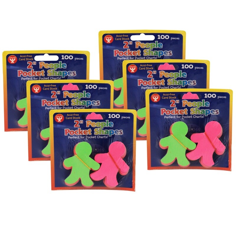 Pocket Shapes, 2″ People, 100 Per Pack, 6 Packs