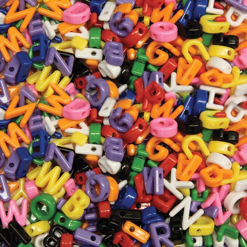 Shaped Beads, Upper Case Letters, Approx. 7/8