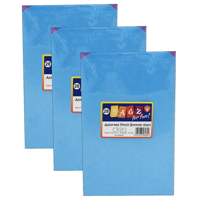 Pinch Bottom Bags, Assorted Colors, 6″ x 9