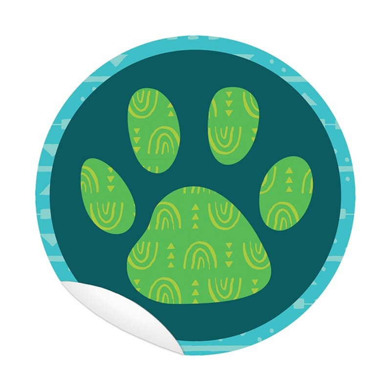 Paw Print 5″ Floor Decals Sticker Pack, 10 Pieces
