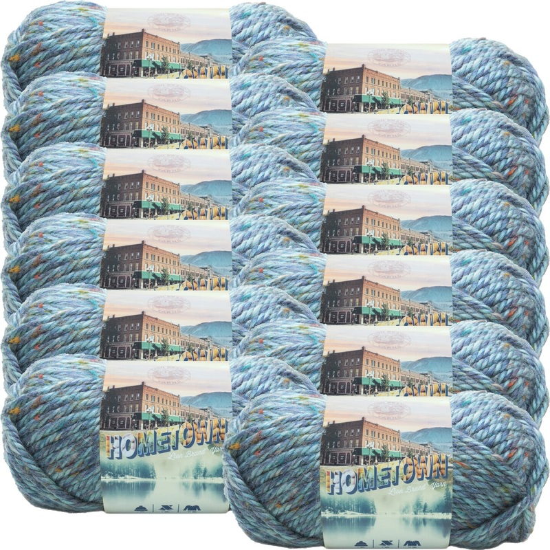 (12 Pack) Lion Brand Yarn Hometown Yarn, Key Largo Tweed