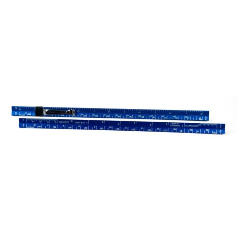 ARCHITECT SCALE POCKET W/CLIP ALUMINUM 6 INCH BLUE