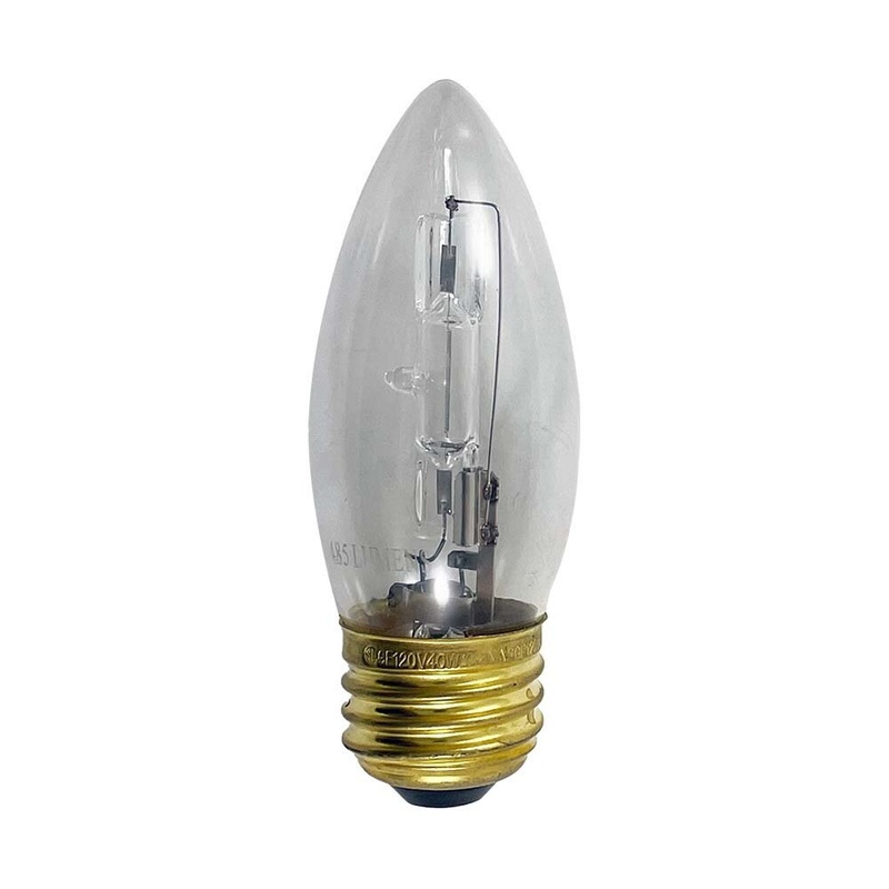 GE 40w 120v B10 E26 Base Halogen Chandelier Bulb