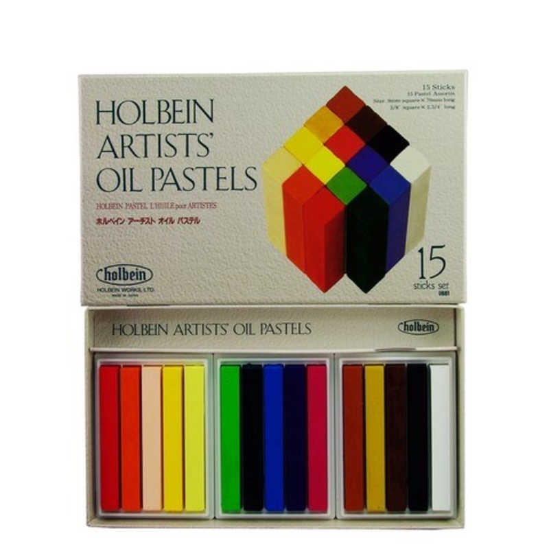 ARTISTS OIL PASTELS 15 COLOR PAPER BOX SET