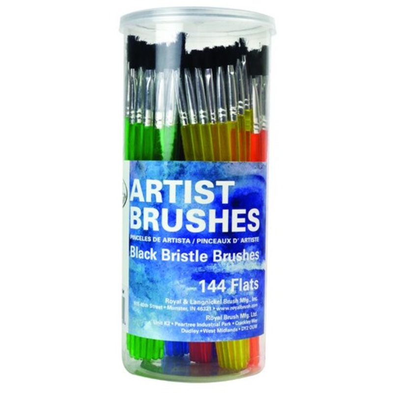 BLACK BRISTLE BRUSHES FLAT 144 PC