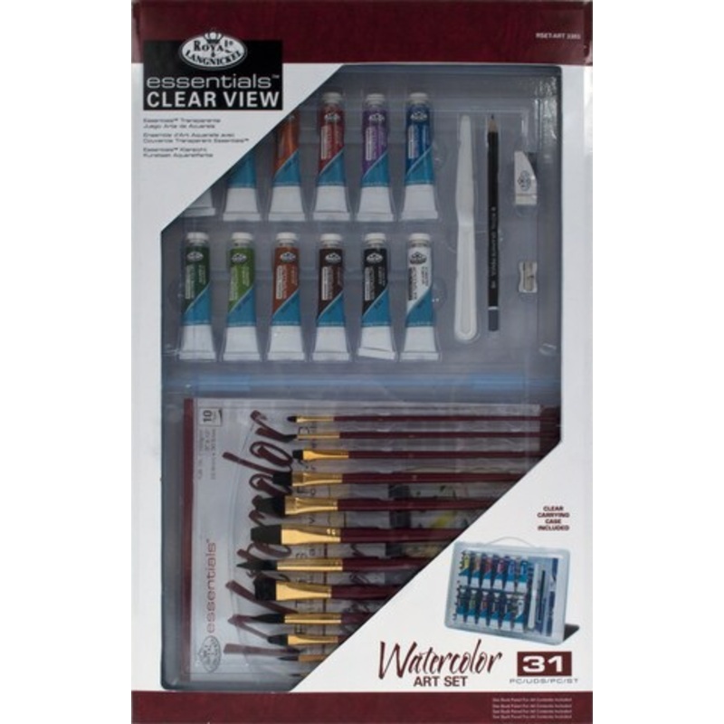 ESSENTIALS DELUXE CLEAR VIEW WATERCOLOR PAINTING SET