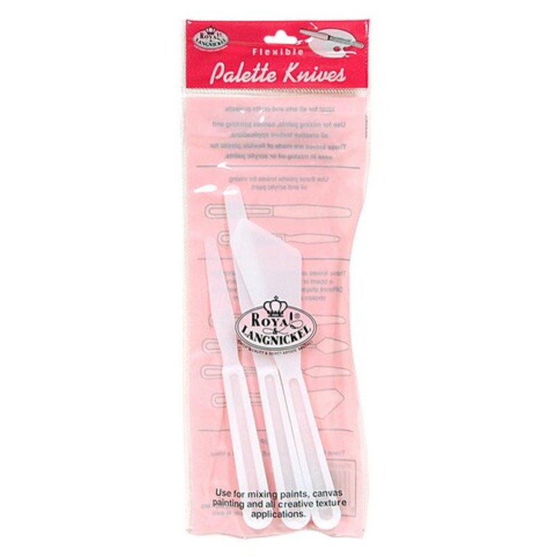 FLEXIBLE FLAT PALETTE KNIFE 3PC SET ASSORTED