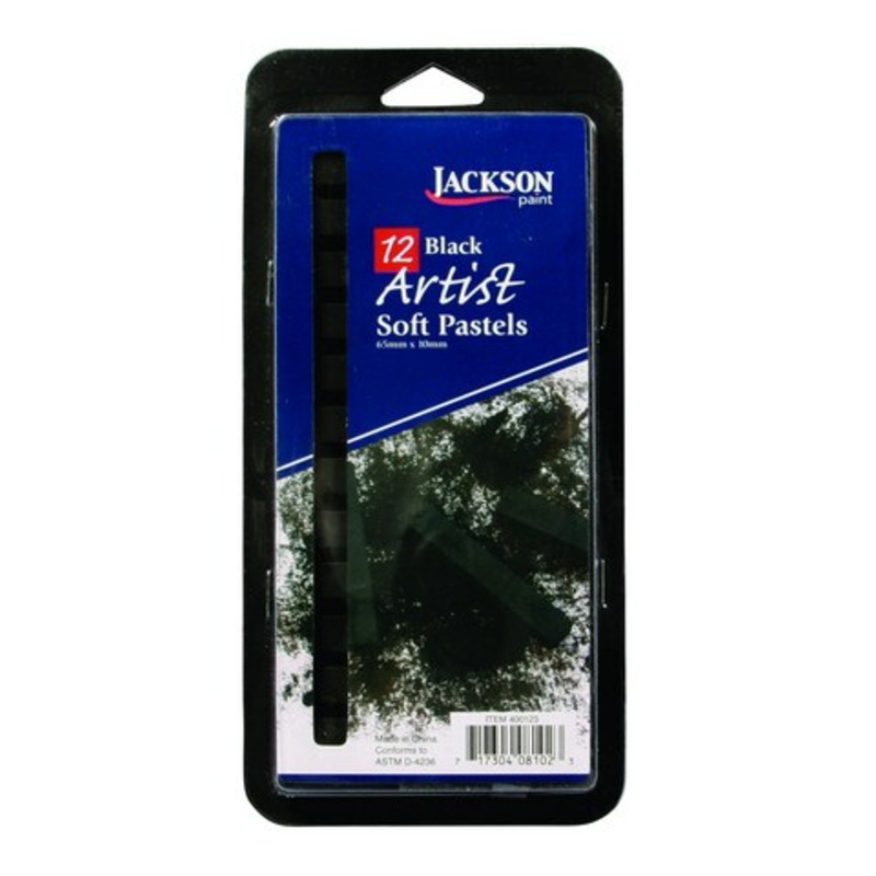 JACKSON ARTIST SOFT PASTEL 12 PIECE BLACK