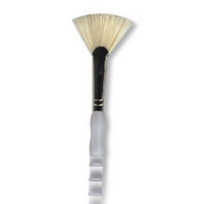 SOFT GRIP WHITE BRISTLE LONG HANDLE FAN 4