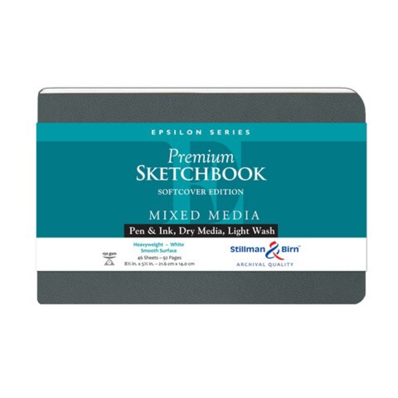 EPSILON SOFTCOVER MIXED MEDIA SKETCHBOOK 62SH 150GSM 8.5X5.5