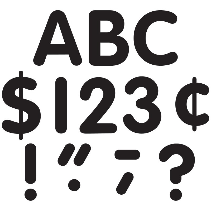 Black Classic Font 4″ Letters Uppercase Pack, 81 Pieces