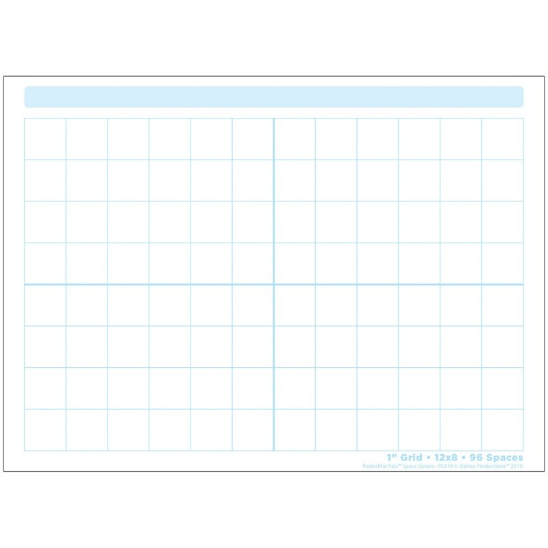 Smart Poly Single Sided PosterMat Pals Space Savers, 1″ Grid Blocks, 13″ x 9.5″