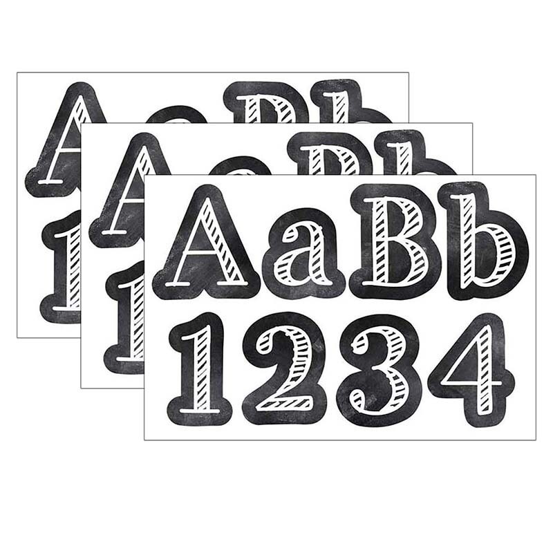 Chalk It Up! Chalkboard 4″ Designer Letters, 211 Per Pack, 3 Packs