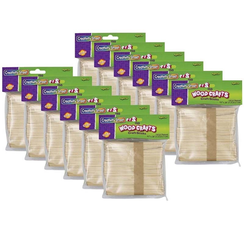 Regular Craft Sticks, Natural, 4.5″ x 3/8