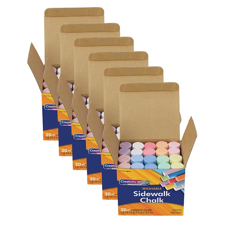 Sidewalk Chalk, Assorted Colors, 4