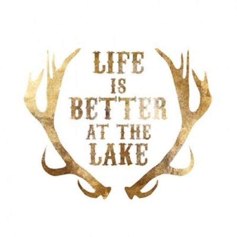 Antlers Life is better at the Lake Poster Print by PI Studio