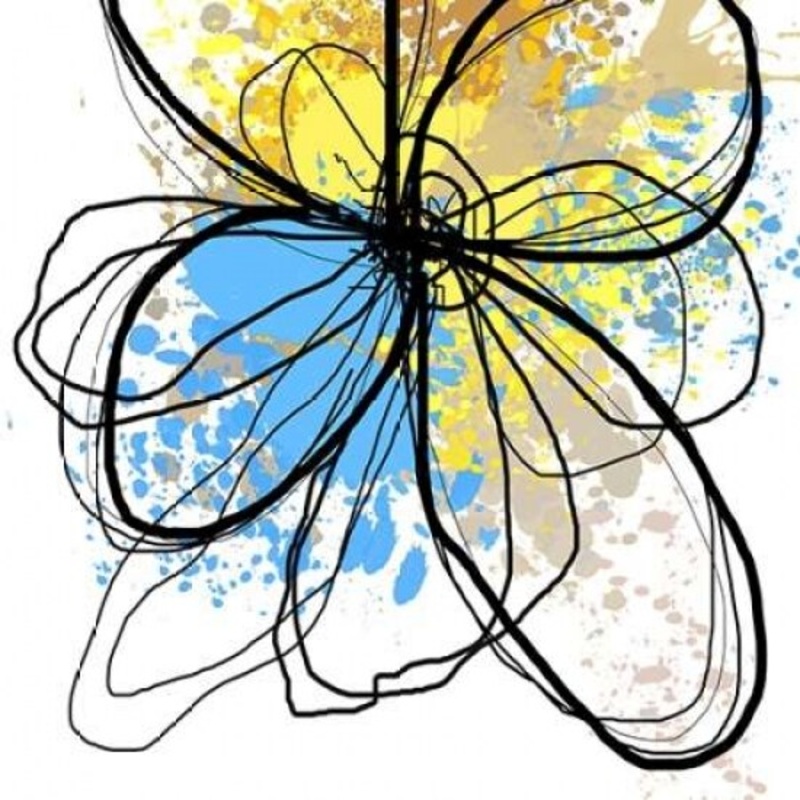 Blue Splash Flower I Poster Print by Irena Orlov