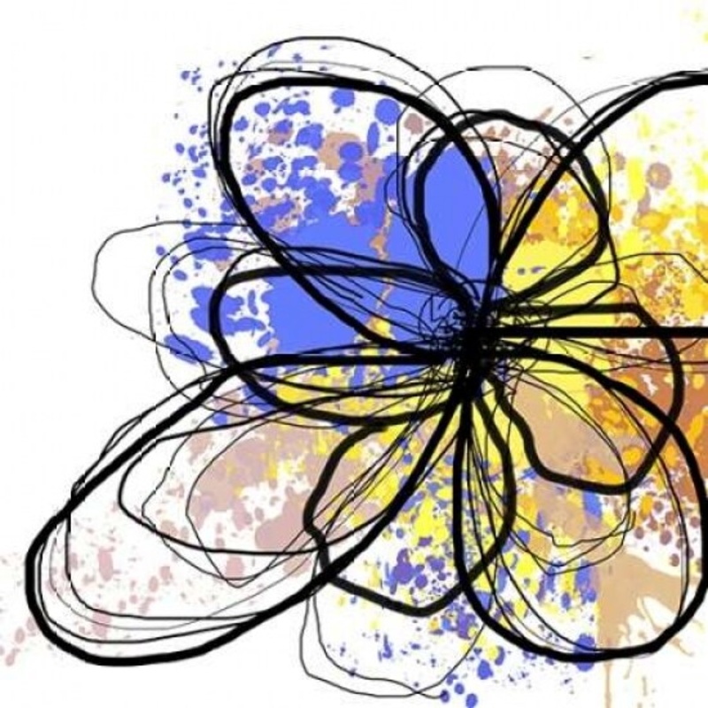 Blue Splash Flower II Poster Print by Irena Orlov