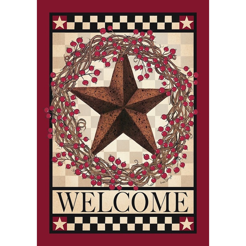 Barn Star Berry Wreath Poster Print by Linda Spivey # LS1780