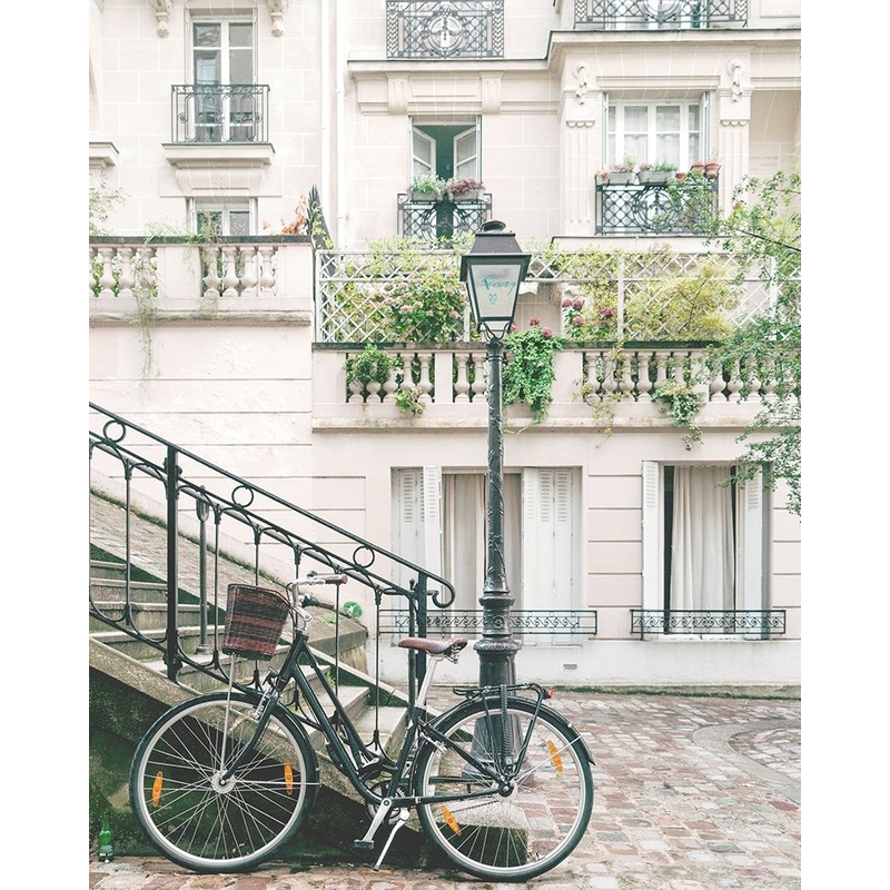 Bicylce in Paris Poster Print by Leah Straatsma # LSRC142A