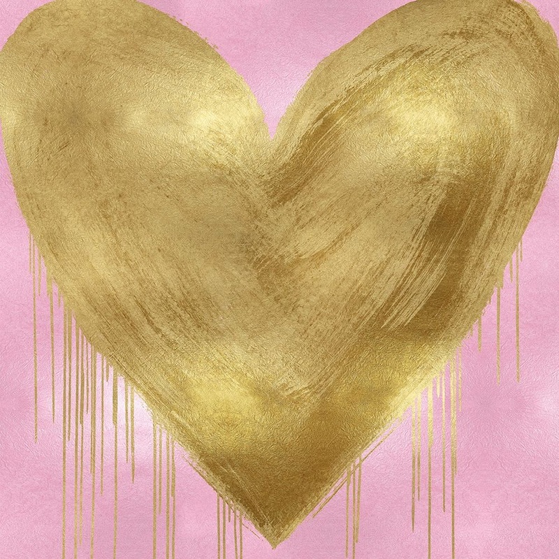 Big Hearted Gold on Pink Poster Print by Lindsay Rodgers # LSG116662