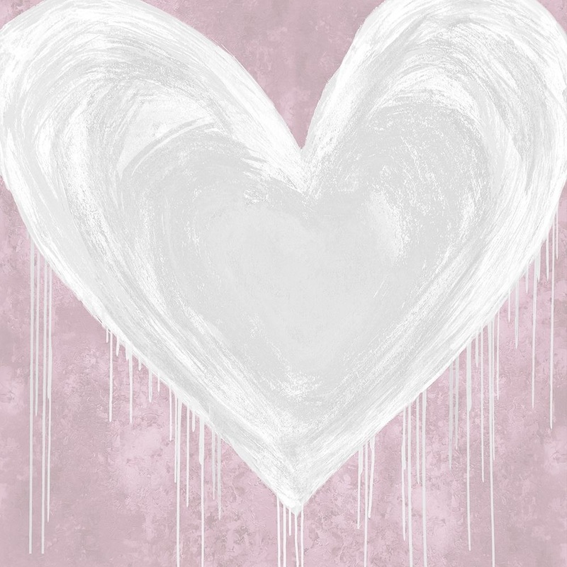 Big Hearted White on Pink Poster Print by Lindsay Rodgers # LSG116680