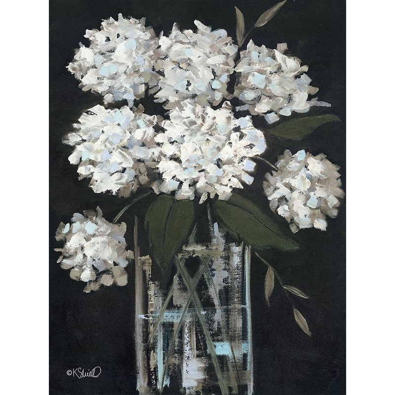 White Hydrangeas I Poster Print by Kate Sherrill # KS130