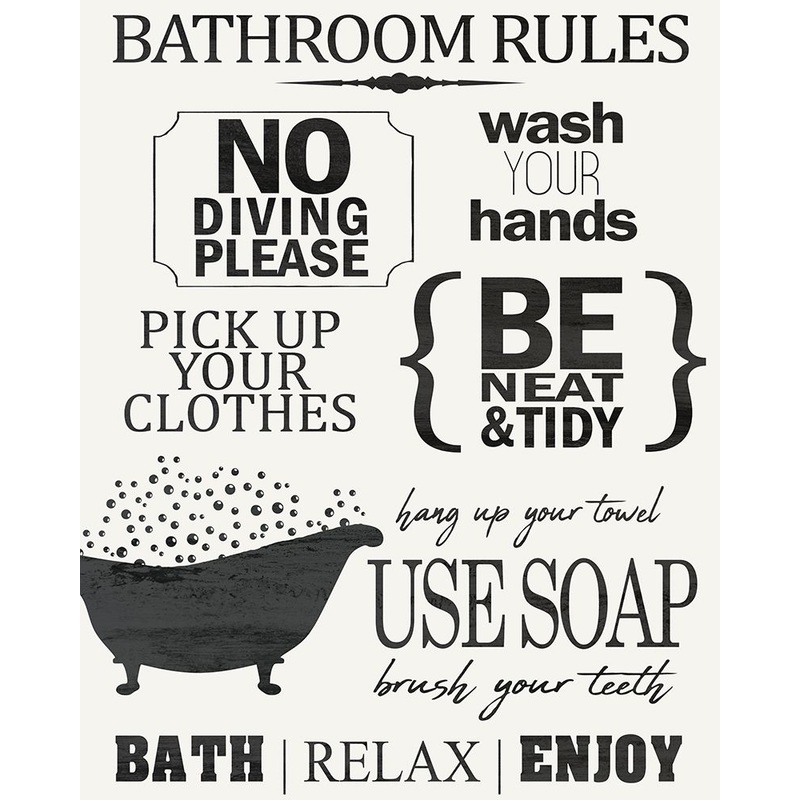 Bathroom Rules Poster Print by Allen Kimberly # KARC1714A