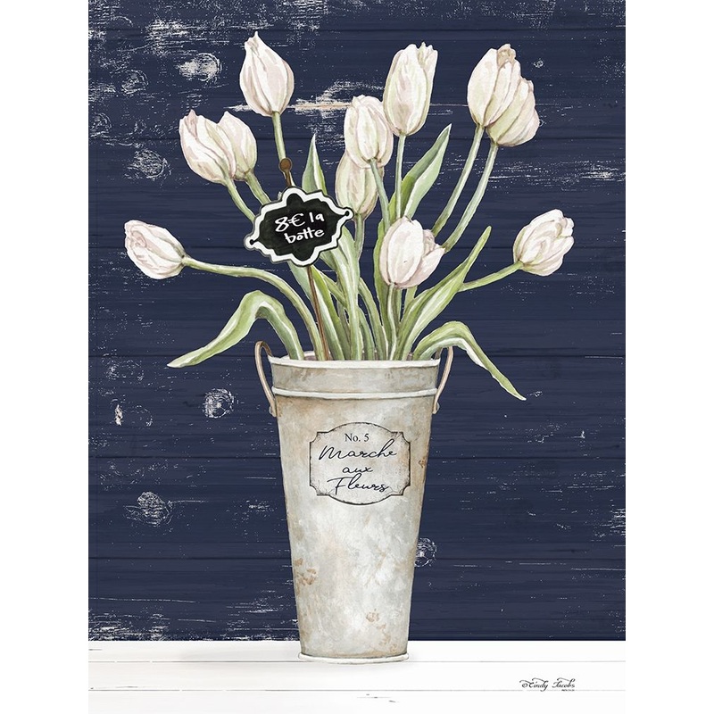 Tulips on Navy I    Poster Print by Cindy Jacobs # CIN1967